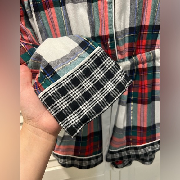 Victorias Secret LOVE Rhinestone Plaid Pajamas Romper - Picture 6 of 9